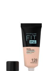 Maybelline FIT ME Matte jumestuskreem 128 Warm Nude, 30ml цена и информация | Пудры, базы под макияж | hansapost.ee