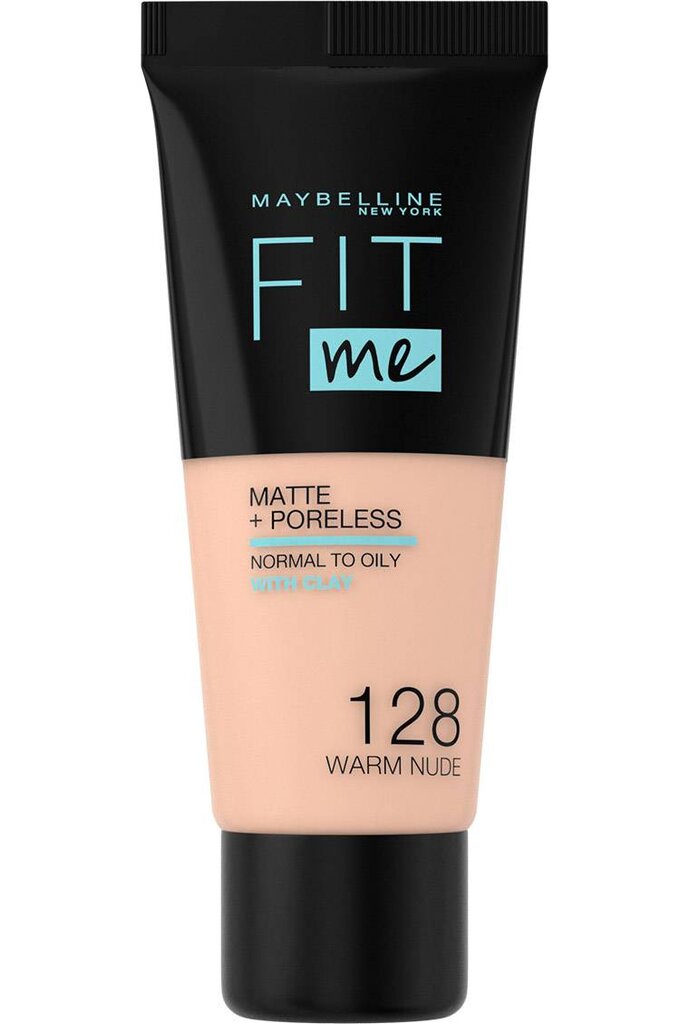 Maybelline FIT ME Matte jumestuskreem 128 Warm Nude, 30ml цена и информация | Jumestuskreemid ja puudrid | hansapost.ee