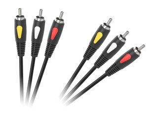 3RCA-3RCA 1,0M Cabletech Eco-Line Cable цена и информация | Кабели и провода | hansapost.ee