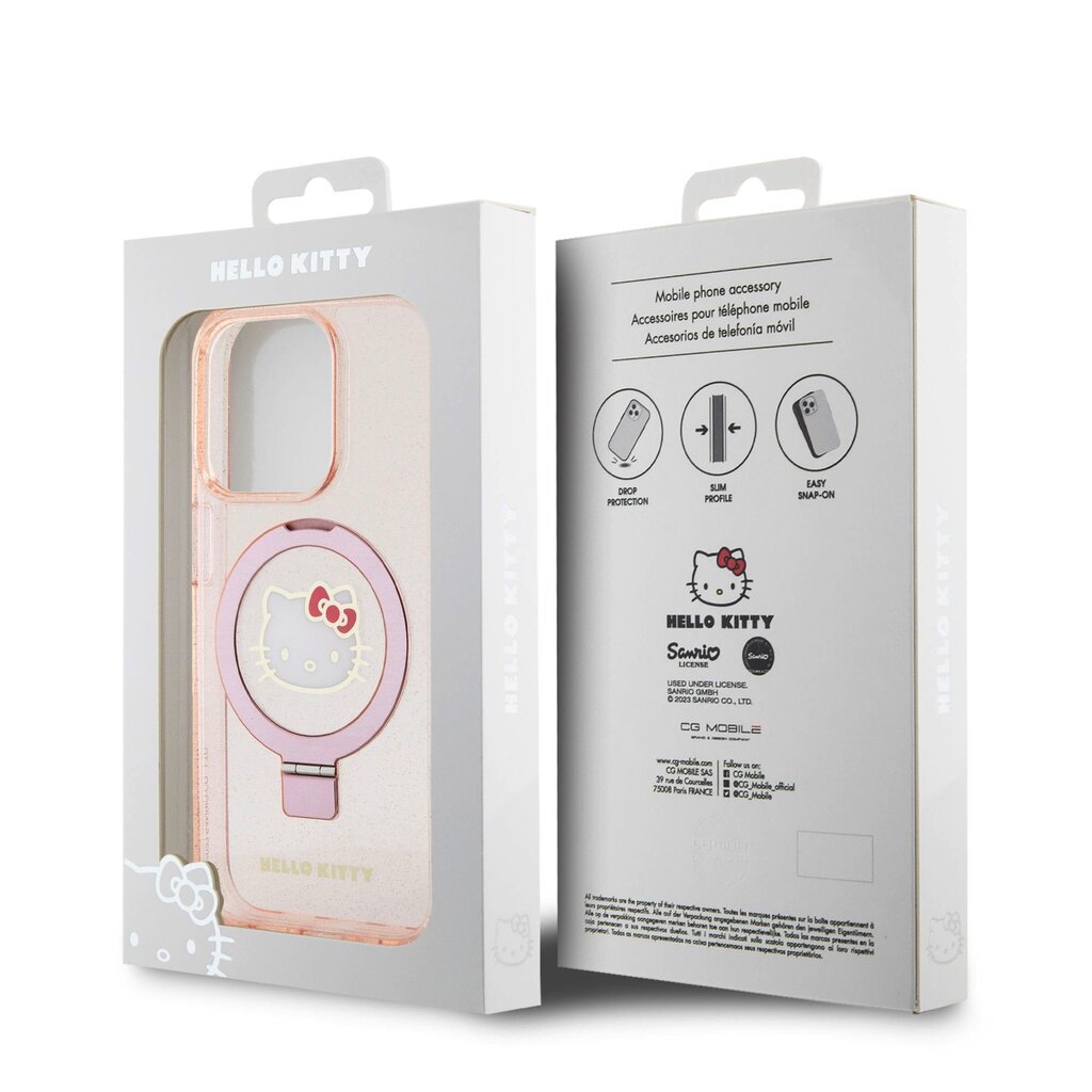 Hello Kitty IML Ringstand Glitter Kitty Head Logo Case hind ja info | Telefonide kaitsekaaned ja -ümbrised | hansapost.ee