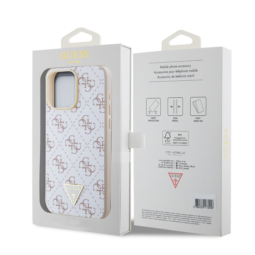 Guess PU Leather 4G Triangle Metal Logo Case цена и информация | Telefonide kaitsekaaned ja -ümbrised | hansapost.ee