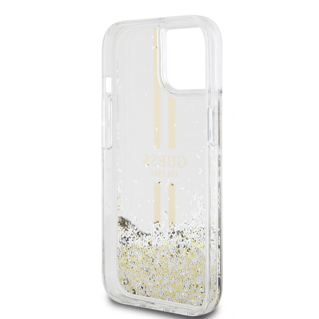Guess TPU Liquid Glitter Gold Stripe Case цена и информация | Telefonide kaitsekaaned ja -ümbrised | hansapost.ee