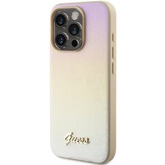 Guess GUHCP14LPSAIRSD iPhone 14 Pro 6.1" złoty|gold hardcase Saffiano Iridescent Script цена и информация | Чехлы для телефонов | hansapost.ee