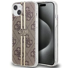 Guess GUHCP15MH4PSEGW iPhone 15 Plus | 14 Plus 6.7" brązowy|brown hardcase IML 4G Gold Stripe цена и информация | Чехлы для телефонов | hansapost.ee