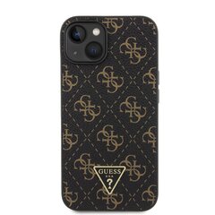 Guess PU Leather 4G Triangle Metal Logo Case for iPhone 13 Pro Max Black цена и информация | Чехлы для телефонов | hansapost.ee