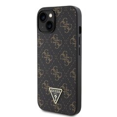 Guess PU Leather 4G Triangle Metal Logo Case for iPhone 13 Pro Max Black цена и информация | Чехлы для телефонов | hansapost.ee