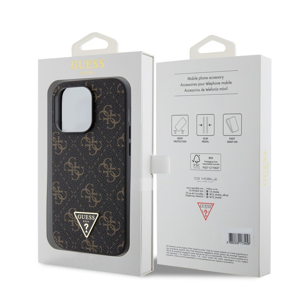 Guess PU Leather 4G Triangle Metal Logo Case hind ja info | Telefonide kaitsekaaned ja -ümbrised | hansapost.ee