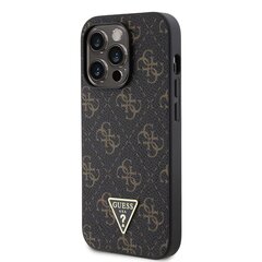 Guess PU Leather 4G Triangle Metal Logo Case for iPhone 15 Pro Max White цена и информация | Чехлы для телефонов | hansapost.ee