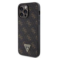 Guess PU Leather 4G Triangle Metal Logo Case for iPhone 13 Pro Max Black цена и информация | Чехлы для телефонов | hansapost.ee