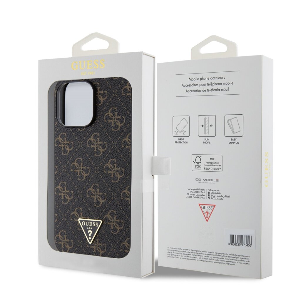 Guess PU Leather 4G Triangle Metal Logo Case hind ja info | Telefonide kaitsekaaned ja -ümbrised | hansapost.ee