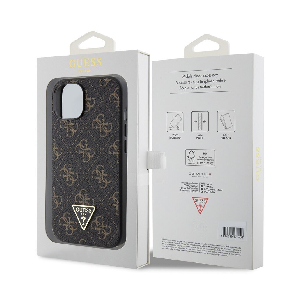 Guess PU Leather 4G Triangle Metal Logo Case hind ja info | Telefonide kaitsekaaned ja -ümbrised | hansapost.ee