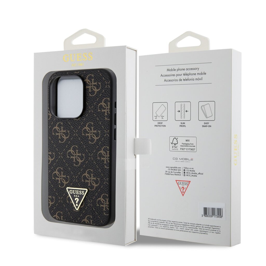 Guess PU Leather 4G Triangle Metal Logo Case hind ja info | Telefonide kaitsekaaned ja -ümbrised | hansapost.ee