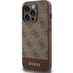 Guess GUHCP15LG4GLBR iPhone 15 Pro 6.1" brązowy|brown hardcase 4G Stripe Collection цена и информация | Чехлы для телефонов | hansapost.ee