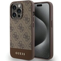 Guess GUHCP15LG4GLBR iPhone 15 Pro 6.1" brązowy|brown hardcase 4G Stripe Collection цена и информация | Чехлы для телефонов | hansapost.ee