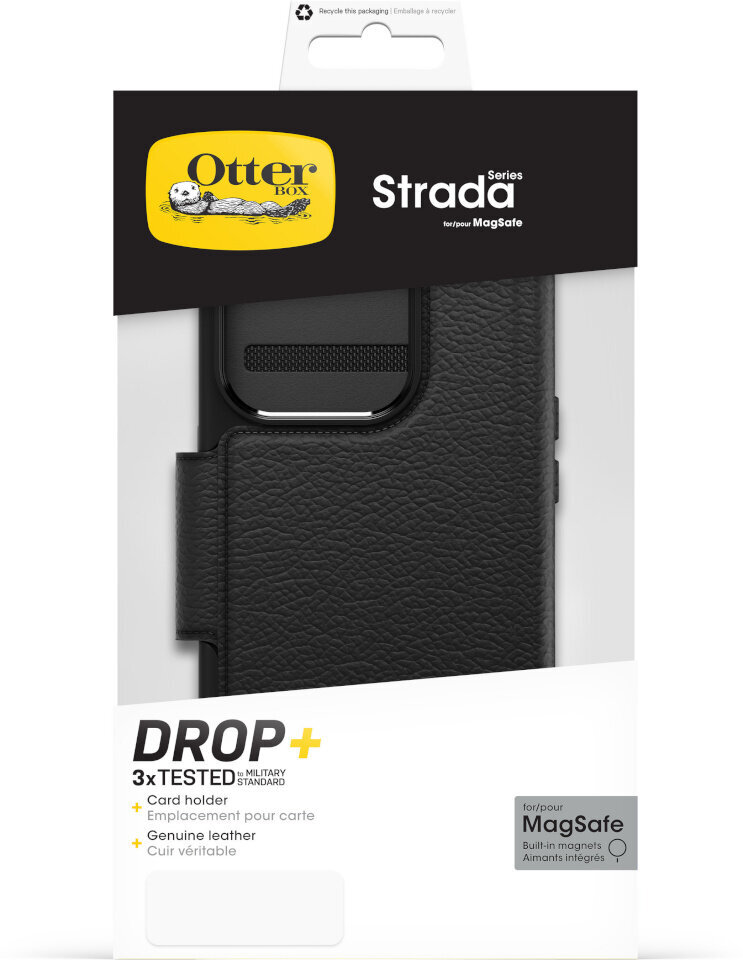 Otterbox kaitsekest Strada MagSafe Wallet, iPhone 15 Pro, must цена и информация | Telefonide kaitsekaaned ja -ümbrised | hansapost.ee