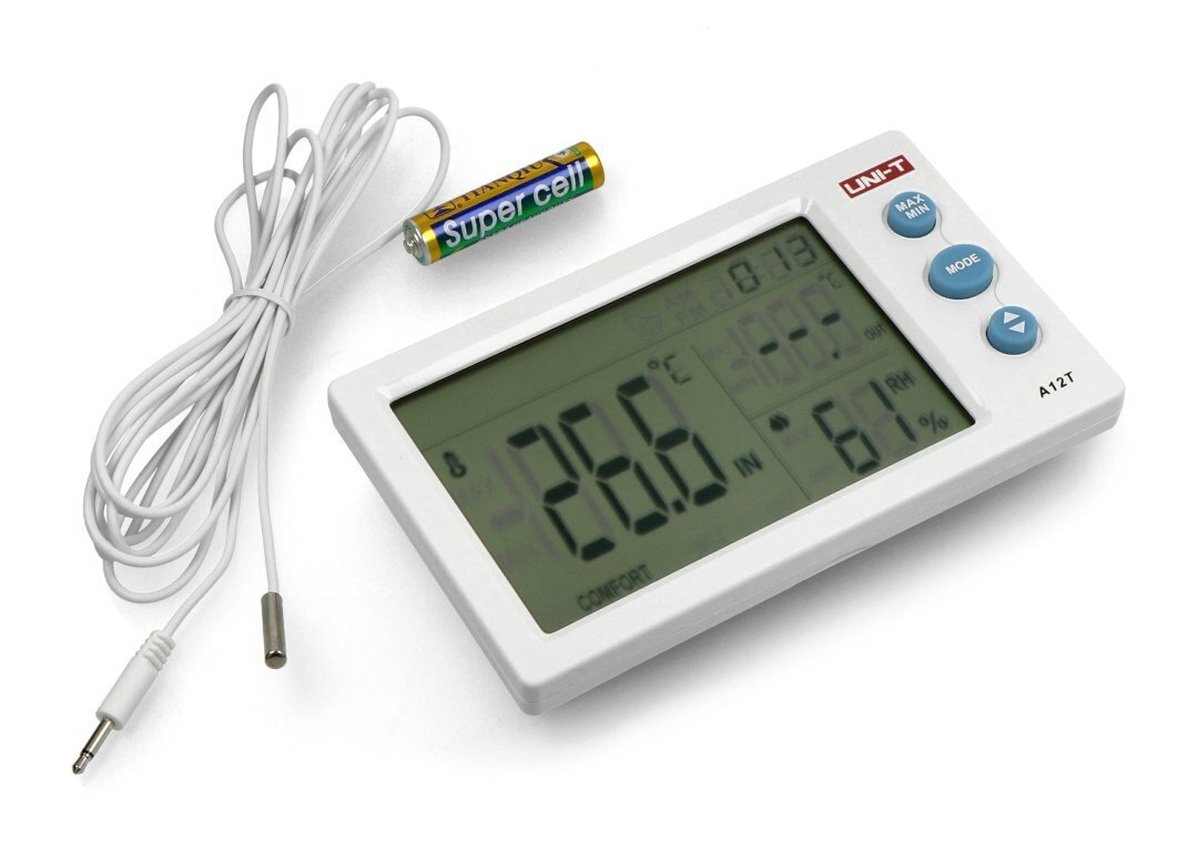 Termomeeter (temperatuurimõõtja + välisandur) uni-t a12t цена и информация |  Termomeetrid ja niiskuse mõõtjad | hansapost.ee