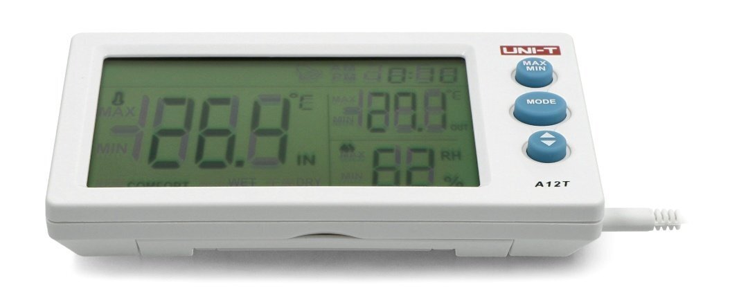 Termomeeter (temperatuurimõõtja + välisandur) uni-t a12t цена и информация |  Termomeetrid ja niiskuse mõõtjad | hansapost.ee