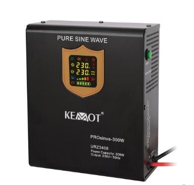 Kemot prosinus-500 seinale paigaldatav ups koos puhta sinuslaine inverteri ja laadimisfunktsiooniga 12v 230v 500va/300w hind ja info | Toiteallikad ja toiteplokid | hansapost.ee