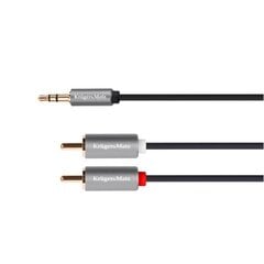 jack 3.5 stereo plug - 2rca 1m kruger&matz basic cable цена и информация | Кабели и провода | hansapost.ee