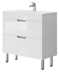 Шкафчик для ванной комнаты с умывальником Euroliux Stefanija ST2-80, белый цвет цена и информация | Шкафчики для ванной | hansapost.ee