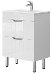 Шкафчик для ванной комнаты с умывальником Euroliux Stefanija ST2-60, белый цвет цена и информация | Шкафчики для ванной | hansapost.ee