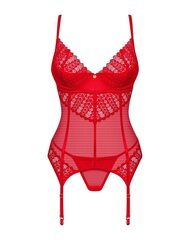 Сексуальный корсет Obsessive Ingridia, красный цвет, XL/2XL цена и информация | Сексуальное женское белье | hansapost.ee