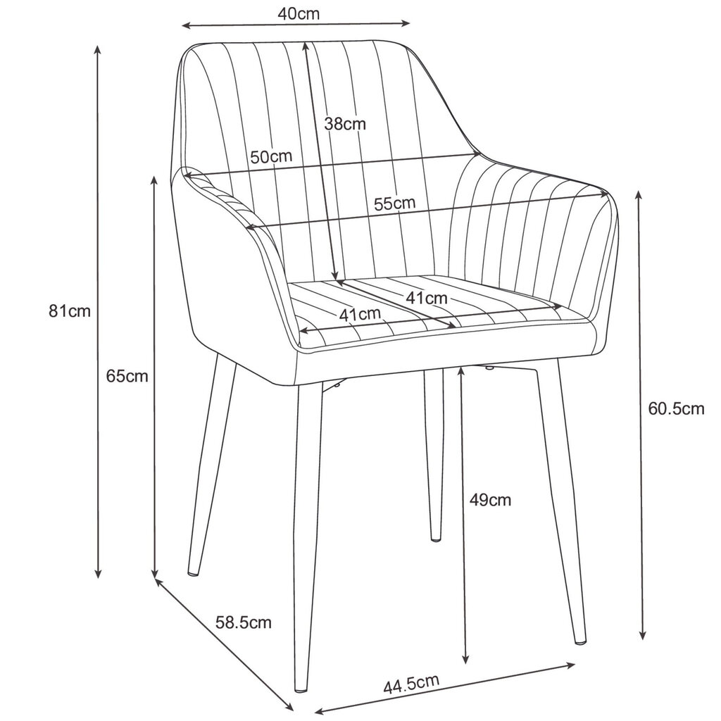 2 tooli Akord SJ.040, hall, komplekt Akord SJ.040 цена и информация | Köögitoolid, söögitoolid | hansapost.ee