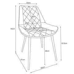 комплект из 2 стульев Akord SJ.0488, черный цена и информация | Стулья для кухни и столовой | hansapost.ee