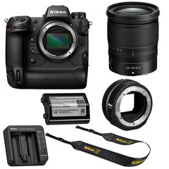 Nikon Z 9, (Z9) + Nikkor Z 24-70mm f/4 S + Nikon FTZ II Mount adapter hind ja info | Fotoaparaadid | hansapost.ee