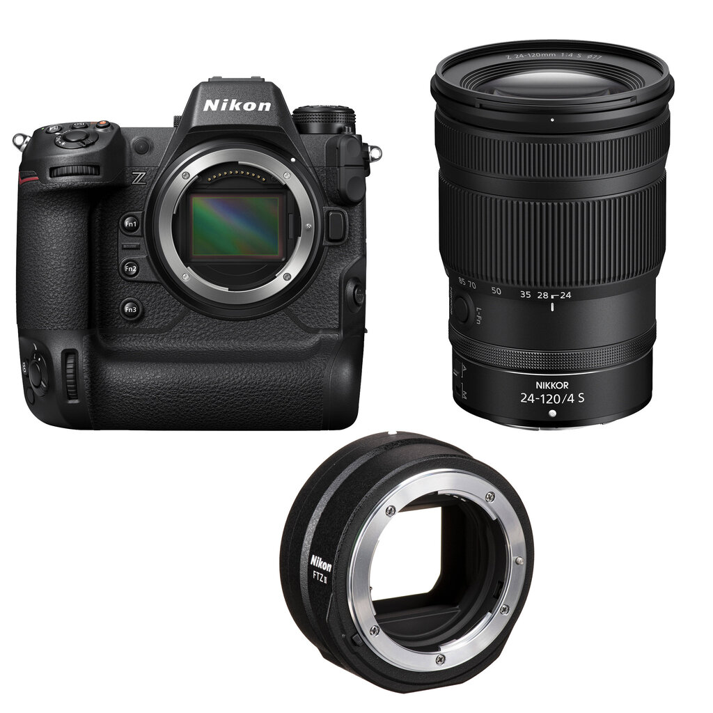 Nikon Z 9 (Z9) + Nikkor Z 24-120mm f/4 S + FTZ II Mount adapter цена и информация | Fotoaparaadid | hansapost.ee