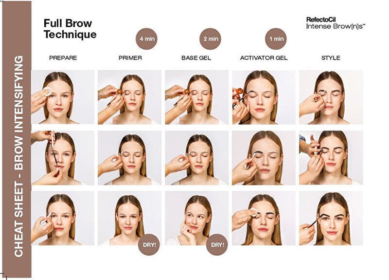 Ripsme-/kulmuvärv Intense Brow[n]s Base Gel RefectoCil ASH BROWN, 15ml цена и информация | Kulmupliiatsid, -puudrid ja -värvid | hansapost.ee