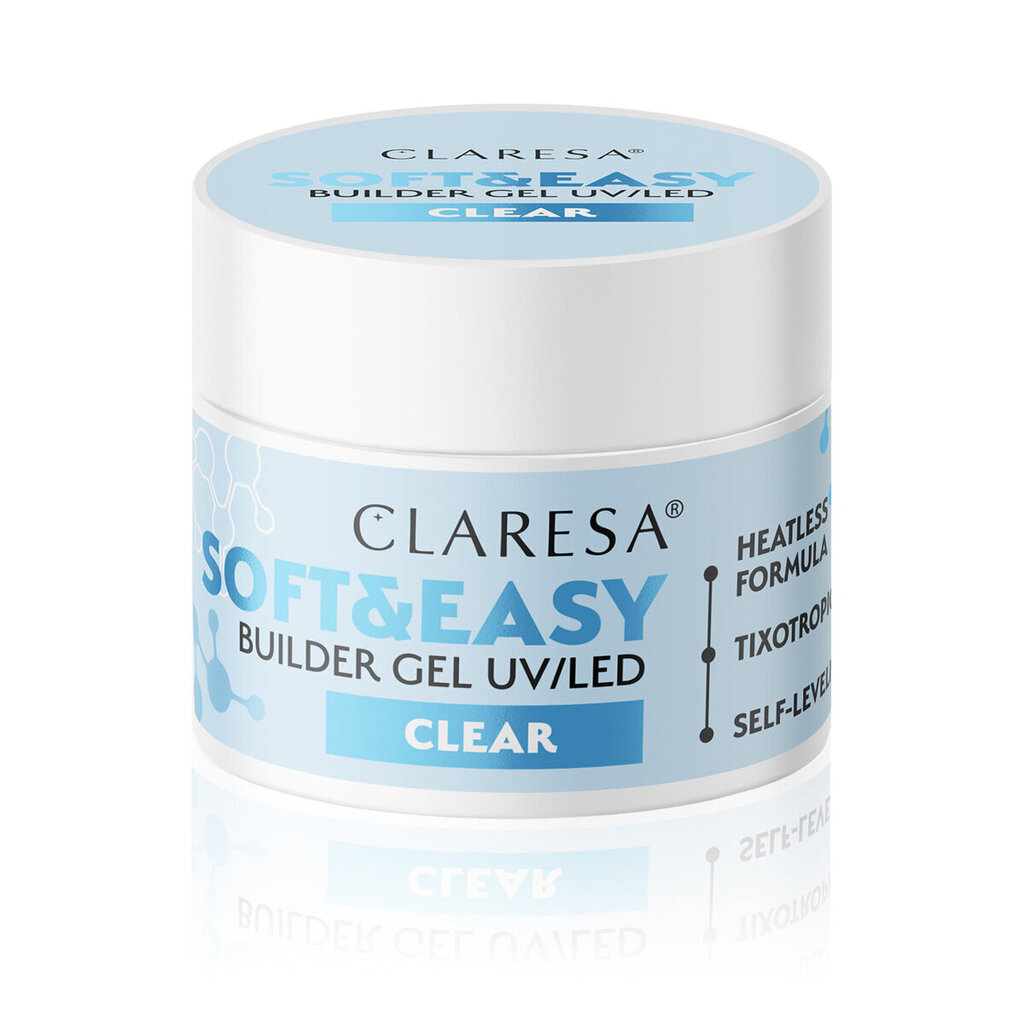 Küünepikendusgeel Claresa Soft&Easy Builder Gel Clear, 12 g hind ja info | Küünelakid ja küünelakieemaldajad | hansapost.ee