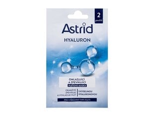 Taastav näomask Astrid Hyaluron Rejuvenating And Firming naistele, 2 tk. price and information | Face masks and eye masks | hansapost.ee