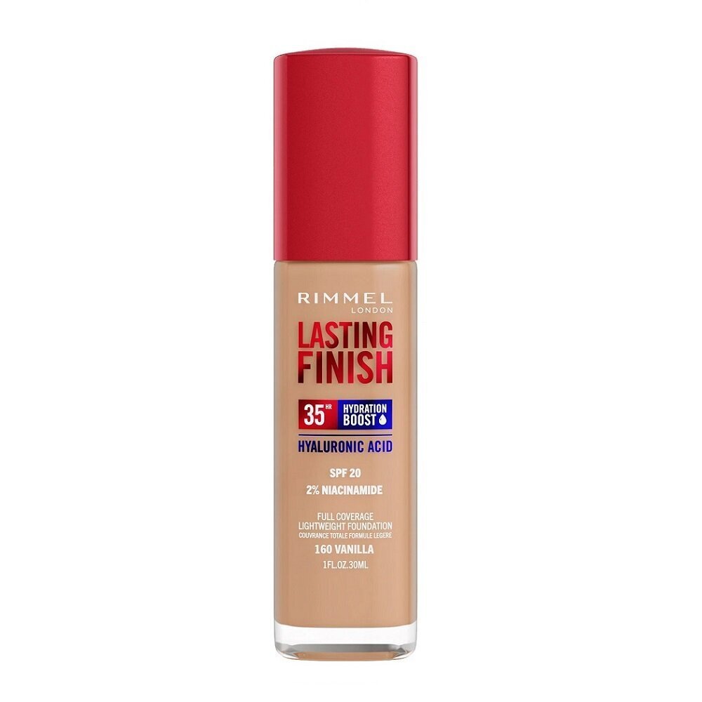 Jumestuskreem Rimmel London Lasting Finish SPF20, 160 Vanill, 30 ml hind ja info | Jumestuskreemid ja puudrid | hansapost.ee