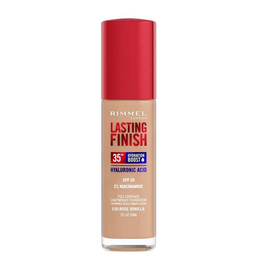 Jumestuskreem Rimmel London Lasting Finish SPF20, 150 Rose Vanilla, 30 ml hind ja info | Jumestuskreemid ja puudrid | hansapost.ee