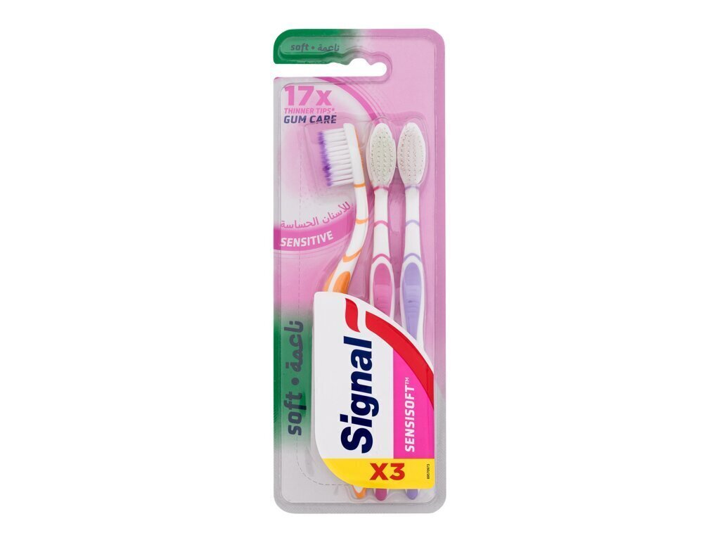 Hambaharjad Signal Sensisoft Gum Care Sensitive, 3 tk. hind ja info | Hambaharjad, hampapastad ja suuloputusvedelikud | hansapost.ee