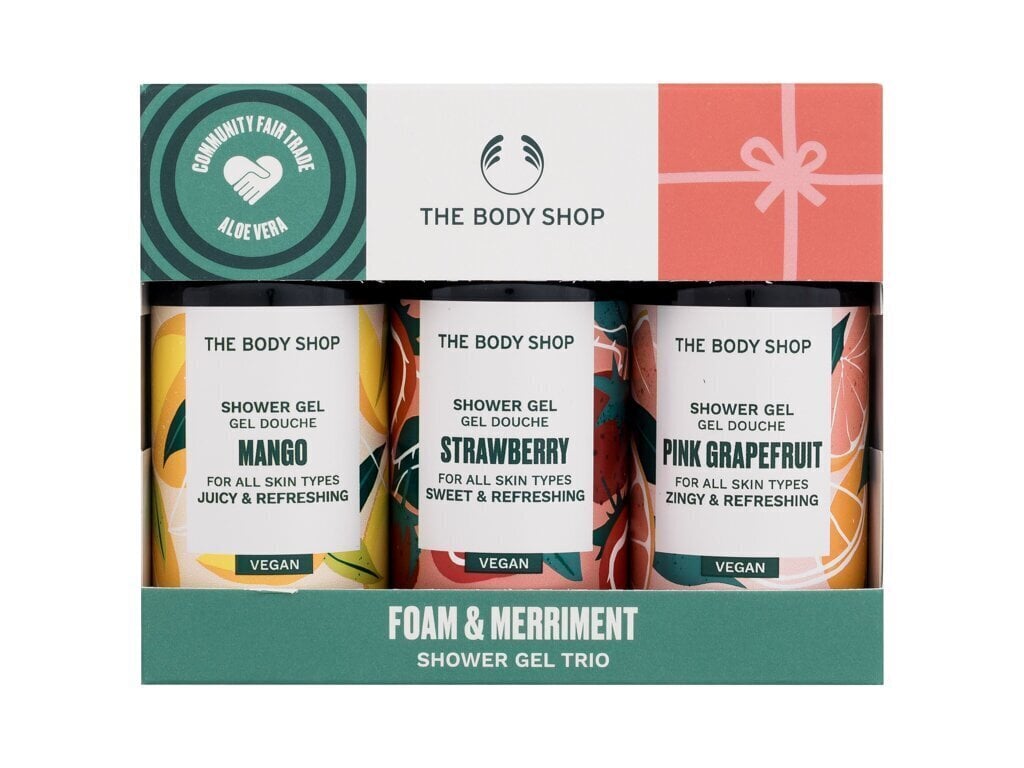 Dušigeeli komplekt The Body Shop Foam &amp; Merriment Shower Gel Trio naistele, 3 tk. цена и информация | Dušigeelid, õlid | hansapost.ee