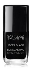 Gabriella Salvete Longlasting Enamel küünelakk 11 ml, 01 Deep Black hind ja info | Küünelakid ja küünelakieemaldajad | hansapost.ee