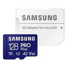 Samsung PRO Plus, 2023, microSDXC, 128 GB, blue - Memory card and adapter цена и информация | Карты памяти | hansapost.ee
