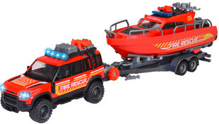Komplekt Interaktiivne hädaolukorra sõidukite Land Rover koos tuletõrjepaadi valguse heliga цена и информация | Игрушки для мальчиков | hansapost.ee