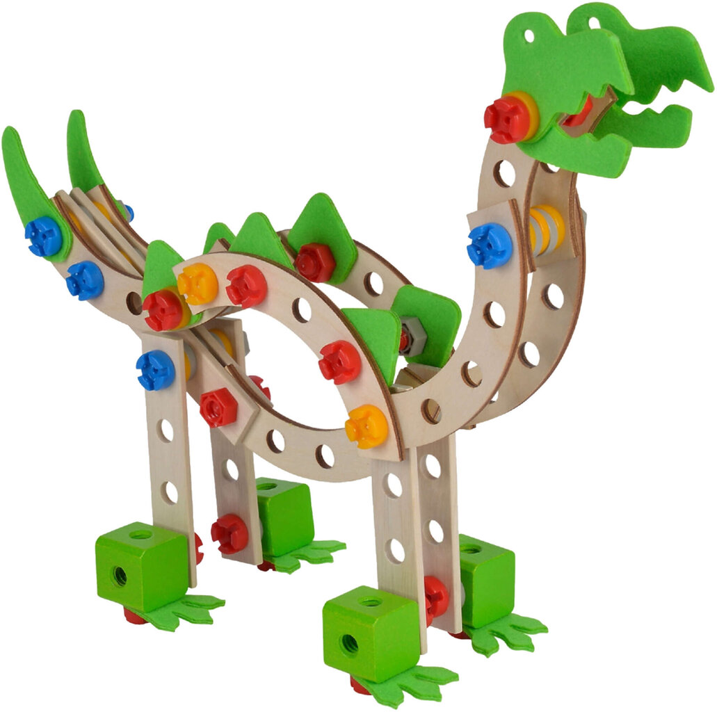 Puidust klotsid Dinosaurus Constructor komplekt 3-in-1 100 detaili цена и информация | Klotsid ja konstruktorid | hansapost.ee