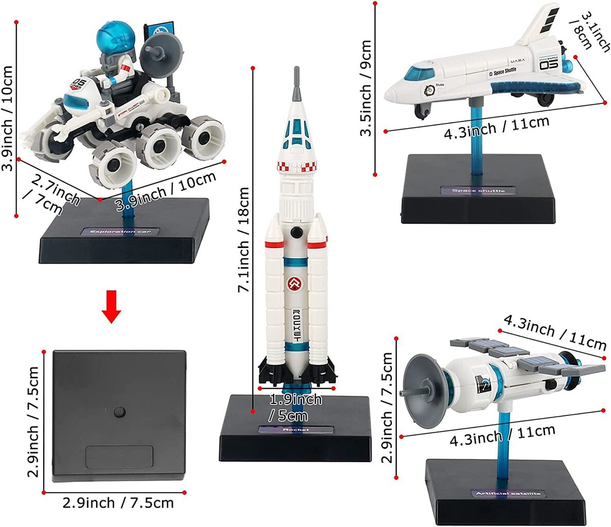Konstruktori kosmosesõidukid 4in1, 8+ hind ja info | Klotsid ja konstruktorid | hansapost.ee