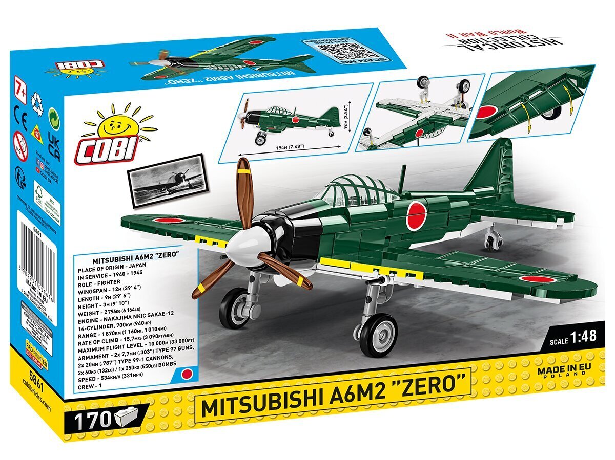 Konstruktorid Cobi Mitsubishi A6M2, 5861 цена и информация | Klotsid ja konstruktorid | hansapost.ee