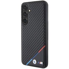 Чехол BMW для Samsung Galaxy S24 черный Carbon Tricolor Line MagSafe цена и информация | Чехлы для телефонов | hansapost.ee