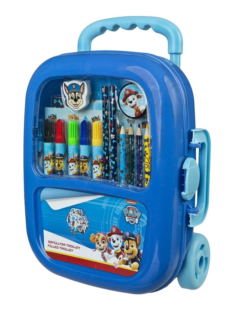 Ratastega kohver - joonistuskomplekt Paw Patrol hind ja info | Kunstitarbed, voolimise tarvikud | hansapost.ee