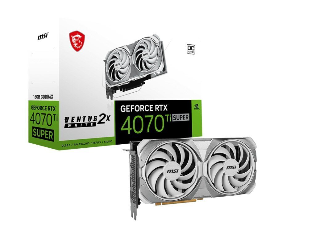 MSI GeForce RTX 4070 Ti Super Ventus 2X White OC цена и информация | Videokaardid | hansapost.ee