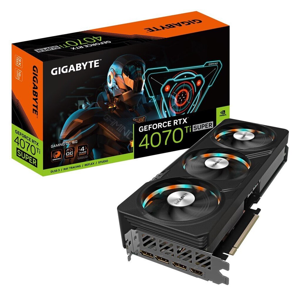 Gigabyte GeForce RTX 4070 Ti Super Gaming OC (GV-N407TSGAMING OC-16GD) цена и информация | Videokaardid | hansapost.ee