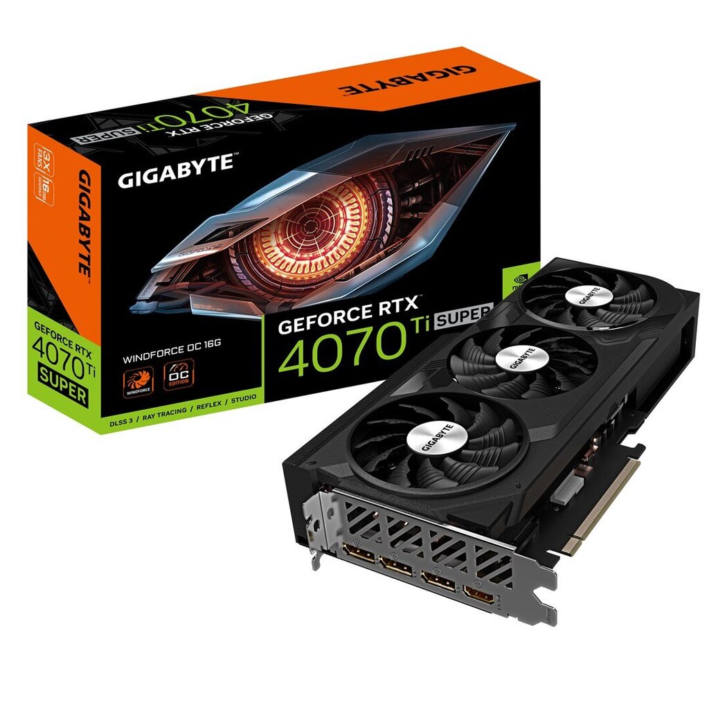 Gigabyte GeForce RTX 4070 Ti Super Windforce OC (GV-N407TSWF3OC-16GD) цена и информация | Videokaardid | hansapost.ee