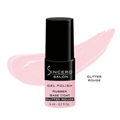 Резиновая основа SINCERO SALON, Glitter rouge, 6мл цена и информация | Лаки для ногтей, укрепители для ногтей | hansapost.ee