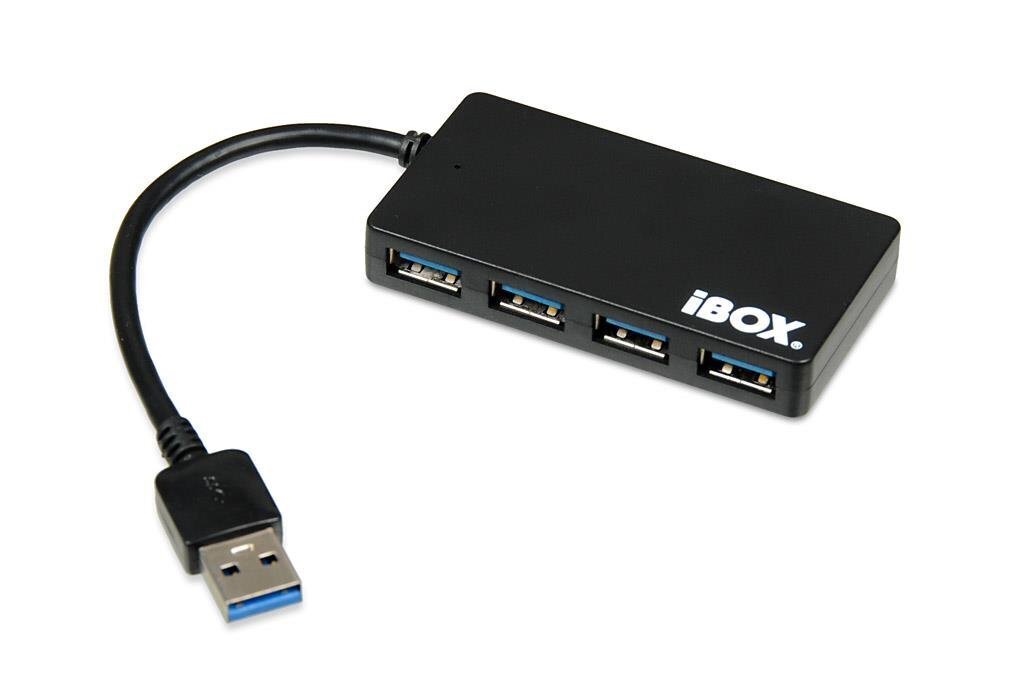 I-BOX HUB USB 3.0 SLIM, 4 pistik, must hind ja info | USB adapterid ja jagajad | hansapost.ee